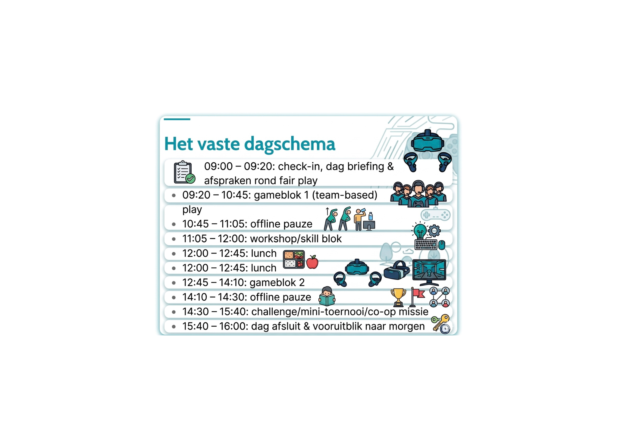 vaste dagschema